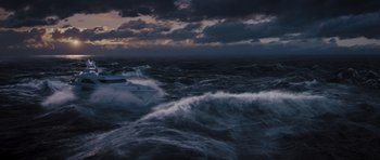 Movie still from “Percy Jackson: Sea of Monsters” (2013), directed by Thor Freudenthal – A body of water that has a boat in the water; Extreme Wide shot, High angle