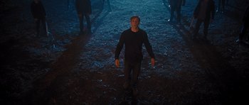 Movie still from “Percy Jackson: Sea of Monsters” (2013), directed by Thor Freudenthal – A man standing in the middle of a field; Wide shot, High angle