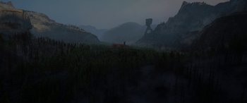 Movie still from “Planes: Fire & Rescue” (2014), directed by Bobs Gannaway – An image of an image that is very realistic; Extreme Wide shot, High angle