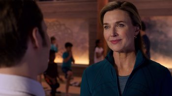 Movie still from “13 Reasons Why” (2017), created by Brian Yorkey – A person standing in front of another person; Close Up shot, Over the shoulder angle