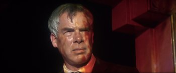 Movie still from “Point Blank” (1967), directed by John Boorman – A wax statue of a man in a suit and tie; Close Up shot, Low angle