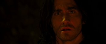 Movie still from “Prince of Persia: The Sands of Time” (2010), directed by Mike Newell – A person with long hair; Close Up shot, Low angle