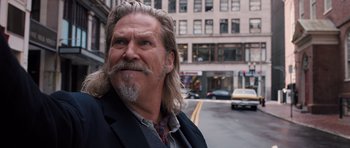 Movie still from “R.I.P.D.” (2013), directed by Robert Schwentke – A person with long hair and a beard; Close Up shot, Over the shoulder angle