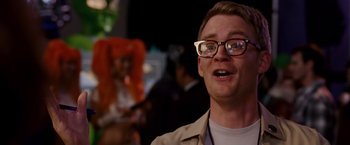 Movie still from “Race to Witch Mountain” (2009), directed by Andy Fickman – A man wearing glasses and a tan jacket; Close Up shot, Low angle