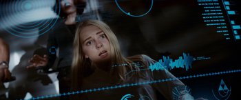 Movie still from “Race to Witch Mountain” (2009), directed by Andy Fickman – A woman is looking at a computer screen; Close Up shot, Low angle