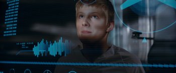 Movie still from “Race to Witch Mountain” (2009), directed by Andy Fickman – A young man is looking up at the sky; Close Up shot, Low angle