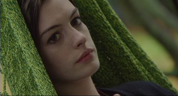 Movie still from “Rachel Getting Married” (2008), directed by Jonathan Demme – A person with a blanket over their head; Close Up shot, High angle
