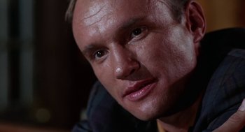 Movie still from “Rachel, Rachel” (1968), directed by Paul Newman – A man's face with a lot of dirt on his face; Close Up shot, Low angle