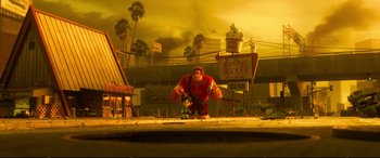 Movie still from “Ralph Breaks the Internet” (2018), directed by Rich Moore – A scene from the movie wreck - it - ralph; Extreme Wide shot, Low angle