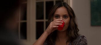 Movie still from “13 Reasons Why” (2017), created by Brian Yorkey – Close Up shot, Over the shoulder angle