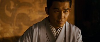 Movie still from “Red Cliff” (2008), directed by John Woo – A person wearing a robe; Close Up shot, Over the shoulder angle