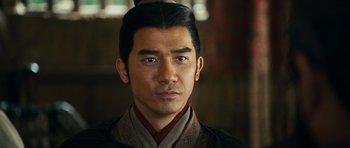 Movie still from “Red Cliff” (2008), directed by John Woo – A person wearing a robe; Close Up shot, Over the shoulder angle