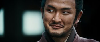 Movie still from “Red Cliff” (2008), directed by John Woo – A person with a beard; Close Up shot, Low angle