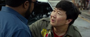 Movie still from “Ride Along 2” (2016), directed by Tim Story – A man and a woman talking to each other; Close Up shot, Over the shoulder angle