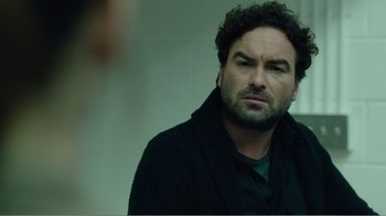 Movie still from “Rings” (2017), directed by F. Javier Gutiérrez – A person wearing a jacket; Close Up shot, Over the shoulder angle