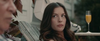 Movie still from “Robot & Frank” (2012), directed by Jake Schreier – A beautiful woman with long brown hair and green eyes; Close Up shot, Low angle