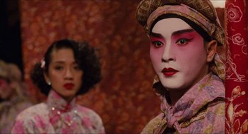 Movie still from “Rouge” (1987), directed by Stanley Kwan – Two asian women dressed up in traditional costumes; Close Up shot, Over the shoulder angle
