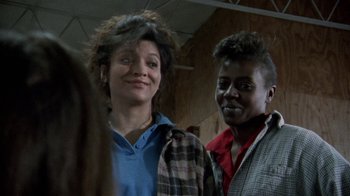 Movie still from “Ruby in Paradise” (1993), directed by Victor Nunez – Two women standing next to each other in a room; Close Up shot, Low angle