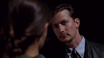 Movie still from “Ruby in Paradise” (1993), directed by Victor Nunez – A person looking at a mirror; Close Up shot, Over the shoulder angle