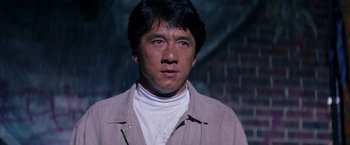 Movie still from “Rumble in the Bronx” (1995), directed by Stanley Tong – A person wearing a jacket; Close Up shot, Low angle