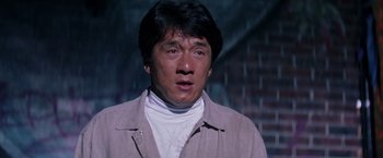 Movie still from “Rumble in the Bronx” (1995), directed by Stanley Tong – A person wearing a jacket; Close Up shot, Low angle