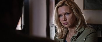 Movie still from “Salt and Fire” (2016), directed by Werner Herzog – A person with long blonde hair; Close Up shot, Over the shoulder angle