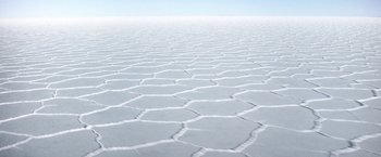 Movie still from “Salt and Fire” (2016), directed by Werner Herzog – A view of a very large expanse of snow; Extreme Wide shot, High angle