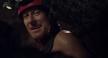 Movie still from “Sanctum” (2011), directed by Alister Grierson – A person with a hat on; Close Up shot, Over the shoulder angle