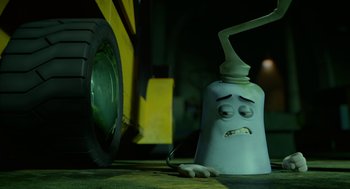 Movie still from “Sausage Party” (2016), directed by Greg Tiernan – A cartoon character with a sad face; Close Up shot, High angle