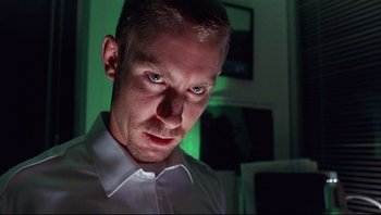 Movie still from “Scooby-Doo” (2002), directed by Raja Gosnell – A person wearing a white shirt; Close Up shot, Low angle