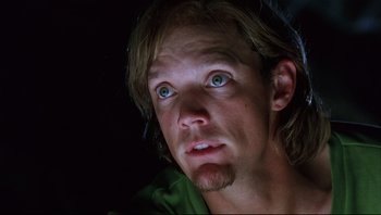 Movie still from “Scooby-Doo” (2002), directed by Raja Gosnell – A person with blue eyes; Close Up shot, Low angle