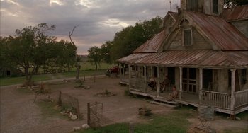 Movie still from “Secondhand Lions” (2003), directed by Tim McCanlies – An old farm house sitting in the middle of a field; Extreme Wide shot, Low angle