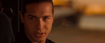 Movie still from “Selena” (1997), directed by Gregory Nava – A young man's face; Close Up shot, Over the shoulder angle