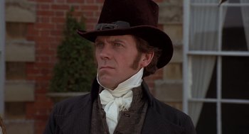 Movie still from “Sense and Sensibility” (1995), directed by Ang Lee – A person wearing a hat; Close Up shot, Low angle