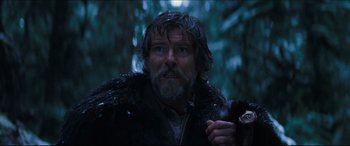 Movie still from “Seraphim Falls” (2006), directed by David Von Ancken – A person wearing a jacket; Close Up shot, Low angle
