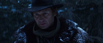 Movie still from “Seraphim Falls” (2006), directed by David Von Ancken – A person wearing a hat; Close Up shot, Low angle