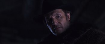 Movie still from “Seraphim Falls” (2006), directed by David Von Ancken – A person wearing a hat; Close Up shot, Low angle