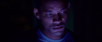 Movie still from “Seven Pounds” (2008), directed by Gabriele Muccino – Will smith's face in the dark; Close Up shot, High angle