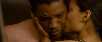 Movie still from “Seven Pounds” (2008), directed by Gabriele Muccino – A person with his hand on his face; Close Up shot, High angle