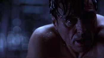 Movie still from “Sexy Beast” (2000), directed by Jonathan Glazer – A person in the water; Close Up shot, Low angle