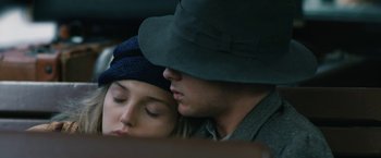 Movie still from “1922” (2017), directed by Zak Hilditch – A person with a hat on; Close Up shot, Low angle