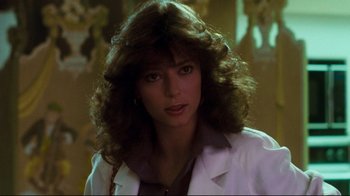 Movie still from “Sharky's Machine” (1981), directed by Burt Reynolds – A person wearing a lab coat; Close Up shot, Low angle