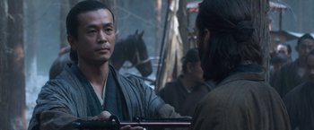 Movie still from “47 Ronin” (2013), directed by Carl Rinsch – Close Up shot, Over the shoulder angle