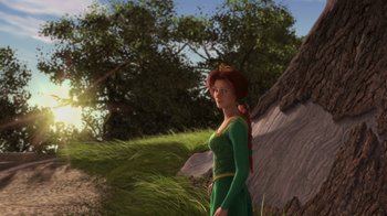 Movie still from “Shrek” (2001), directed by Vicky Jenson – Wide shot, Low angle