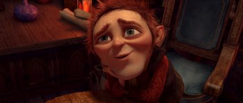 Movie still from “Shrek Forever After” (2010), directed by Mike Mitchell – An animated picture of a person with a red beard; Close Up shot, Low angle