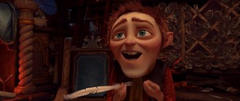 Movie still from “Shrek Forever After” (2010), directed by Mike Mitchell – A character's face in a cartoon; Close Up shot, Low angle