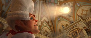 Movie still from “Shrek Forever After” (2010), directed by Mike Mitchell – An animated character is looking up at the ceiling; Close Up shot, Low angle
