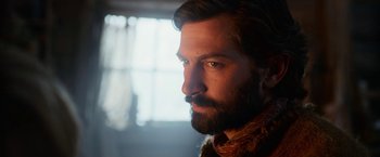 Movie still from “A Boy Called Christmas” (2021), directed by Gil Kenan – A person with a beard; Close Up shot, Low angle