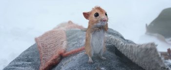 Movie still from “A Boy Called Christmas” (2021), directed by Gil Kenan – A small animal on the ground; Extreme Close Up shot, High angle