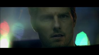 Movie still from “Side by Side” (2012), directed by Christopher Kenneally – A man's face in the dark; Close Up shot, Over the shoulder angle